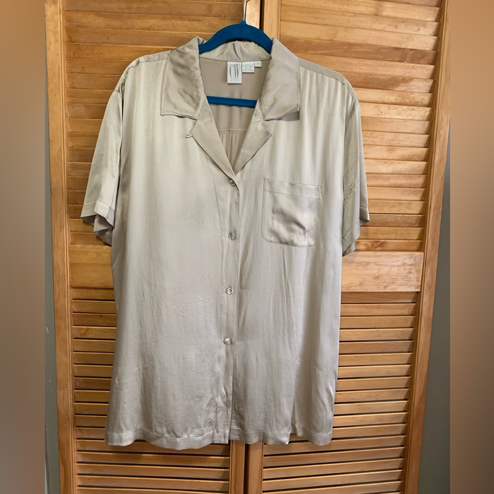 CW Clifford and Wills Medium beige silk blouse